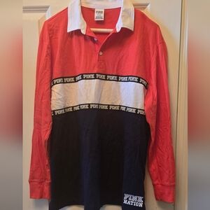 Victorias Secret Red, White and Blue Colorblock Long Sleeve Shirt